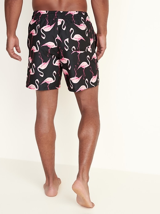 View large product image 2 of 2. Printed Swim Trunks - 6-inch inseam