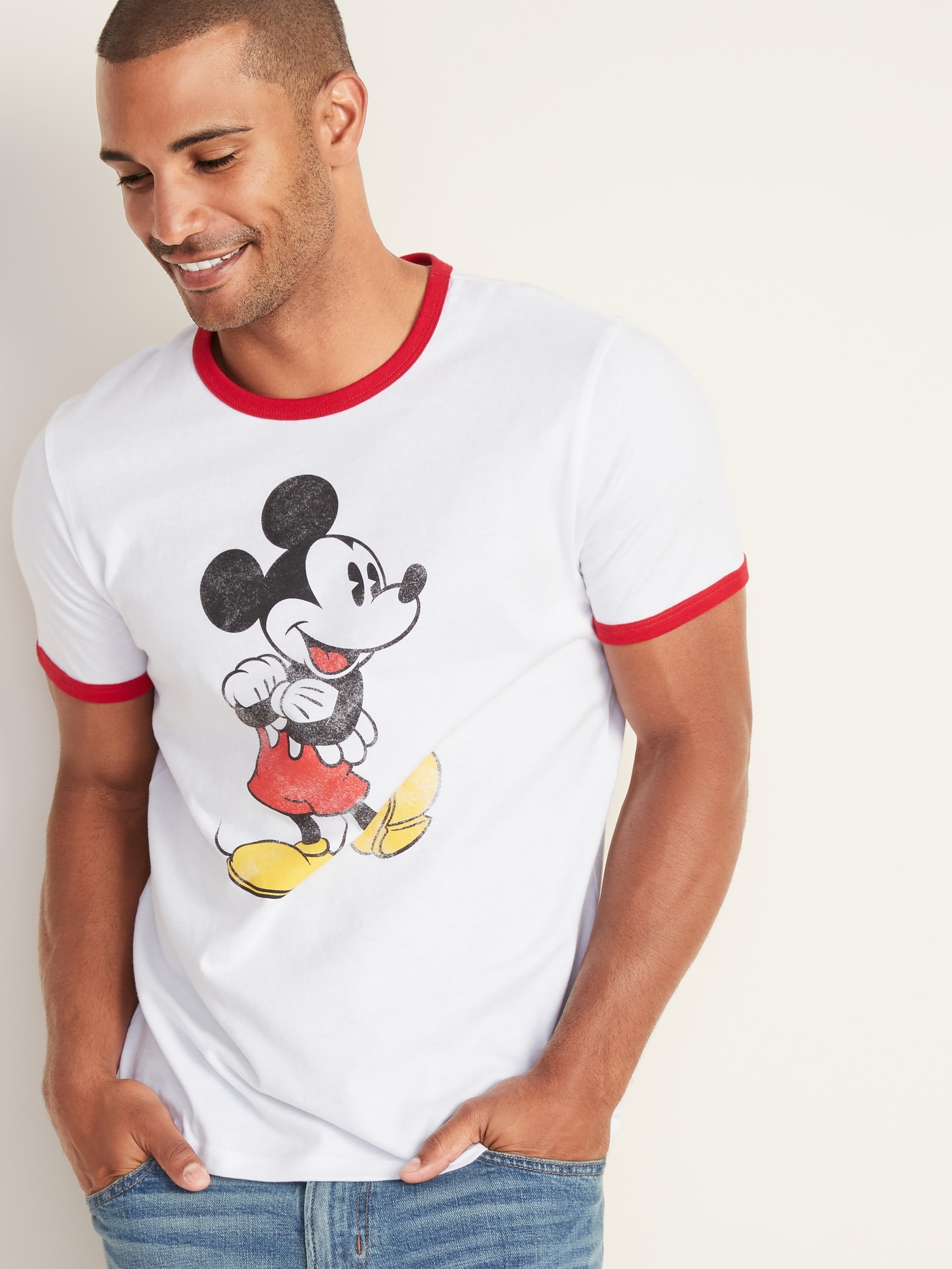 Disney© Mickey Mouse Ringer Tee for Men | Old Navy