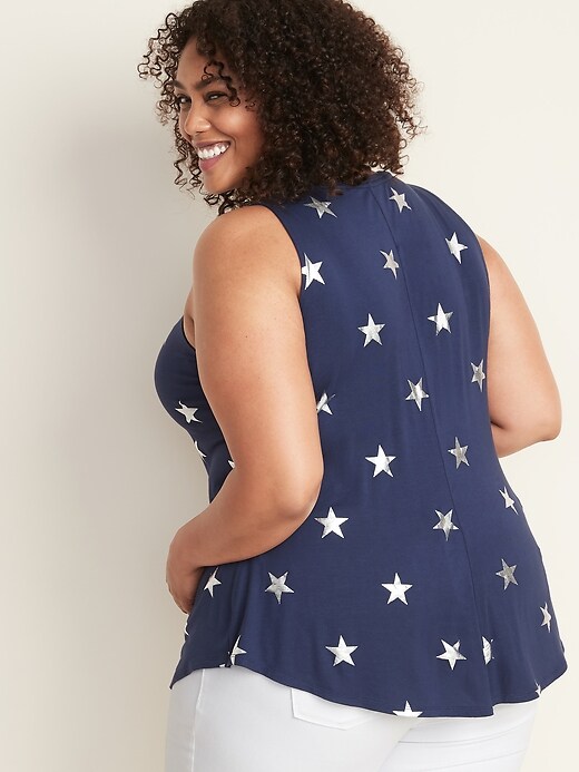 Image number 2 showing, Luxe Plus-Size Star-Print Swing Tank