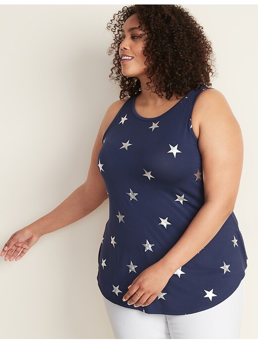 Image number 4 showing, Luxe Plus-Size Star-Print Swing Tank