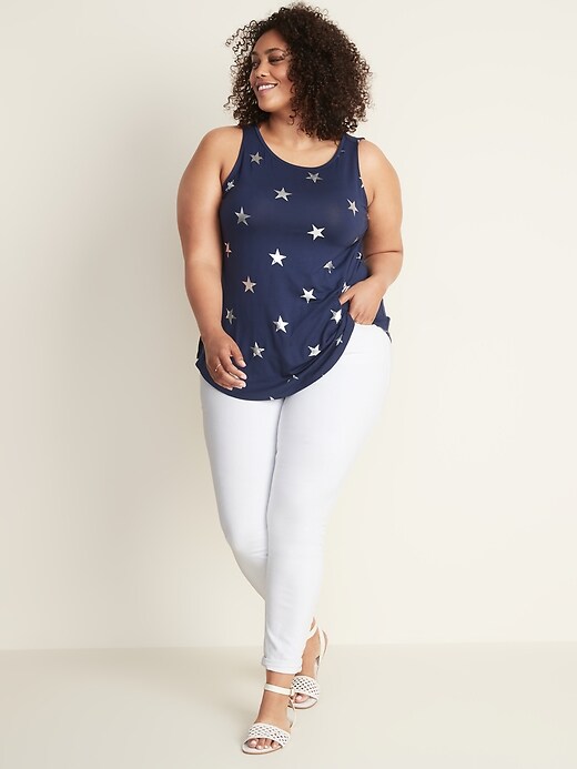 Image number 3 showing, Luxe Plus-Size Star-Print Swing Tank