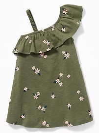 View large product image 3 of 3. Floral One-Shoulder Swing Dress for Toddler Girls