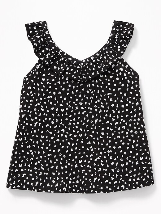 View large product image 2 of 3. Ruffle-Trim V-Neck Swing Tank for Toddler Girls