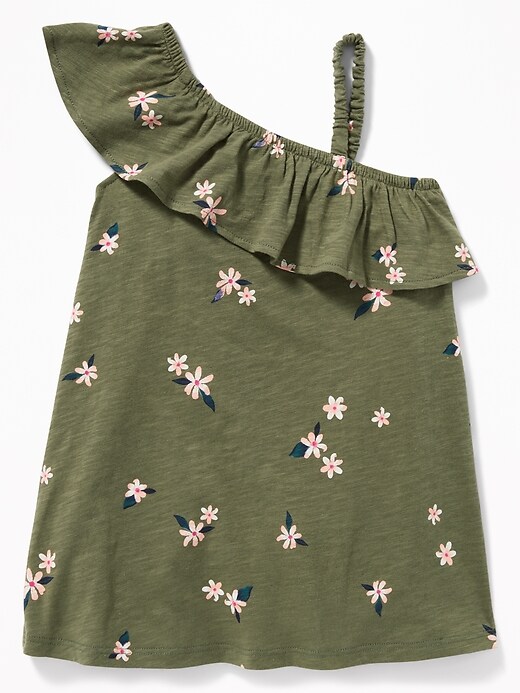 View large product image 2 of 3. Floral One-Shoulder Swing Dress for Toddler Girls