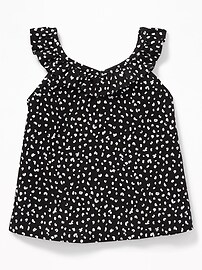 View large product image 3 of 3. Ruffle-Trim V-Neck Swing Tank for Toddler Girls