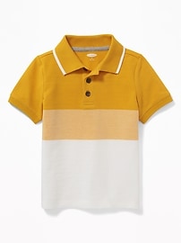 View large product image 3 of 3. Built-In Flex Color-Blocked Pique Polo for Toddler & Baby
