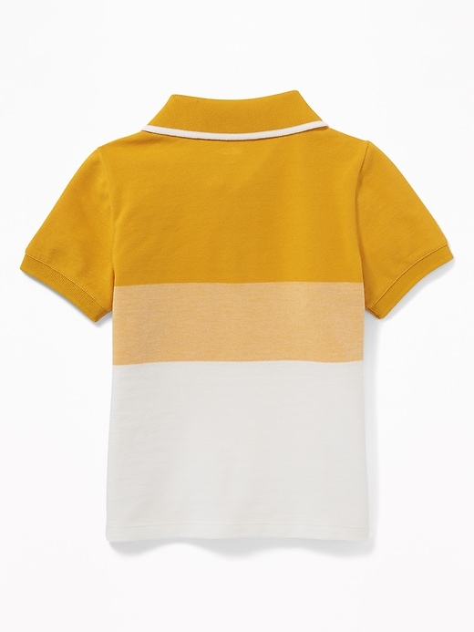 View large product image 2 of 3. Built-In Flex Color-Blocked Pique Polo for Toddler & Baby