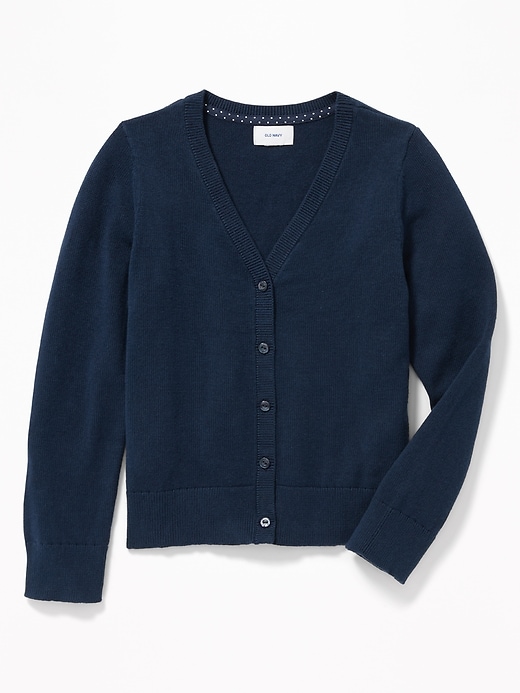 View large product image 1 of 3. Uniform V-Neck Button-Front Cardigan for Girls