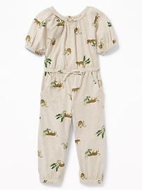 View large product image 3 of 3. Printed Jersey Jumpsuit for Toddler Girls