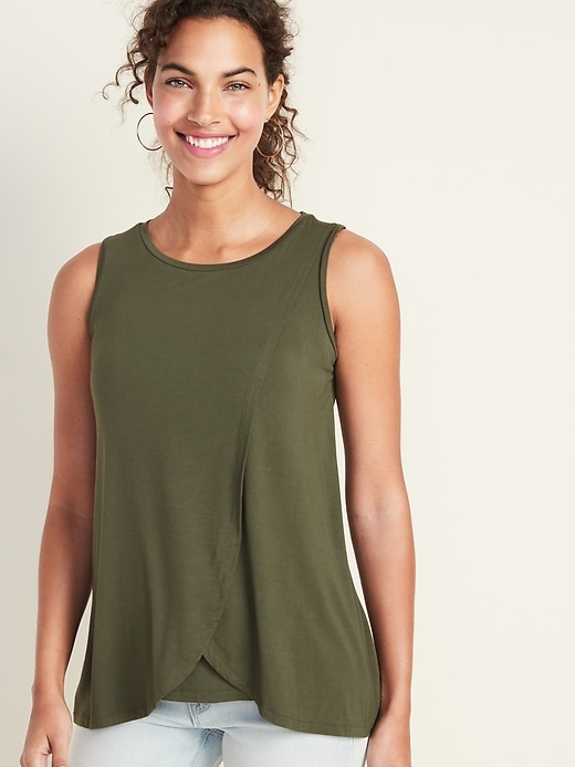 View large product image 1 of 1. Maternity Cross-Front Nursing Tank