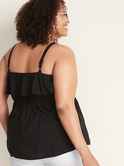 Image number 2 showing, Waist-Defined Plus-Size Ruffle-Trim Cami