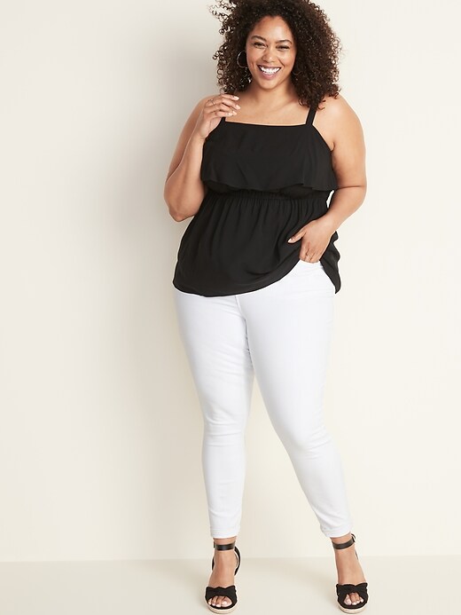 Image number 3 showing, Waist-Defined Plus-Size Ruffle-Trim Cami