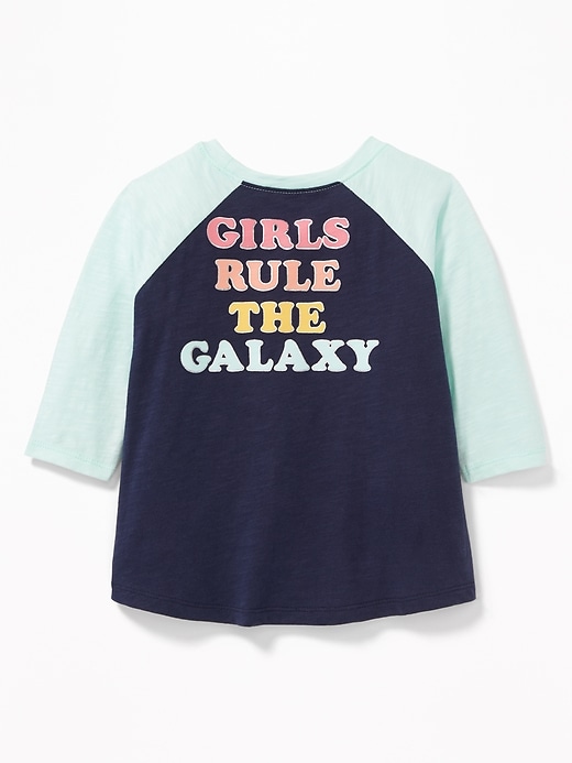 View large product image 2 of 2. Relaxed Graphic Raglan Tee for Toddler Girls