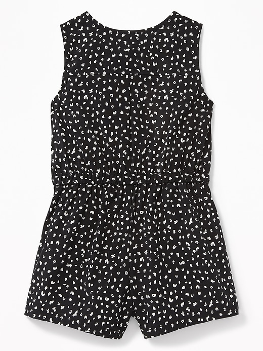 View large product image 2 of 3. Cheetah-Print Utility Romper for Toddler Girls