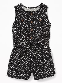 View large product image 3 of 3. Cheetah-Print Utility Romper for Toddler Girls