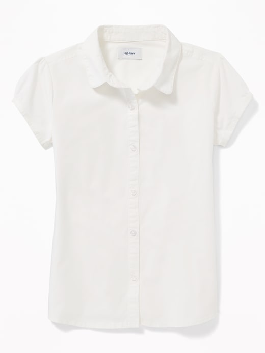 View large product image 1 of 3. Uniform Short-Sleeve Poplin Shirt for Girls