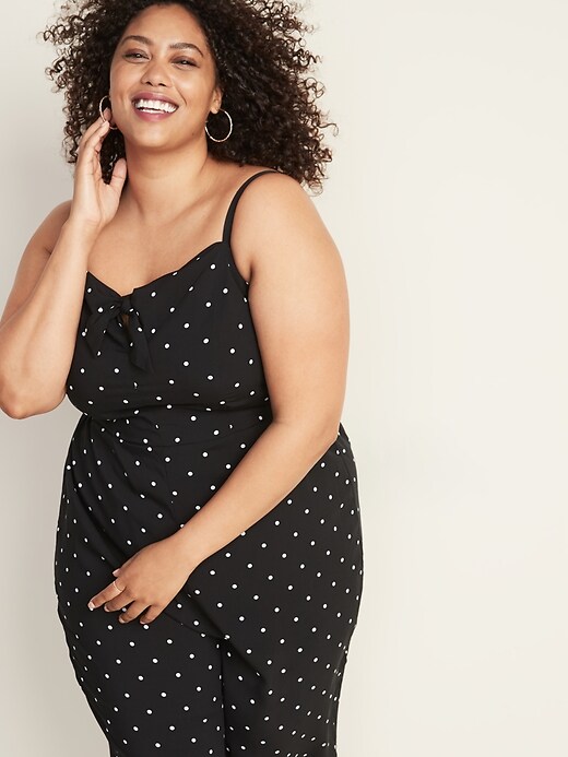Image number 4 showing, Sleeveless Plus-Size Tie-Front Jumpsuit