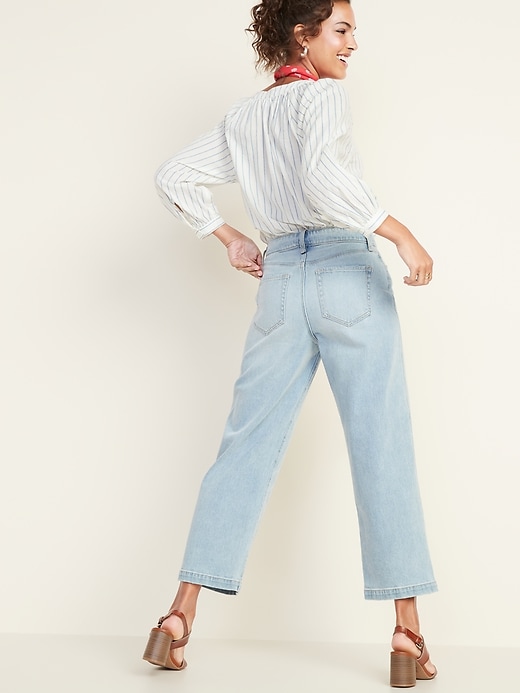 Image number 2 showing, High-Waisted Slim Wide-Leg Jeans For Women