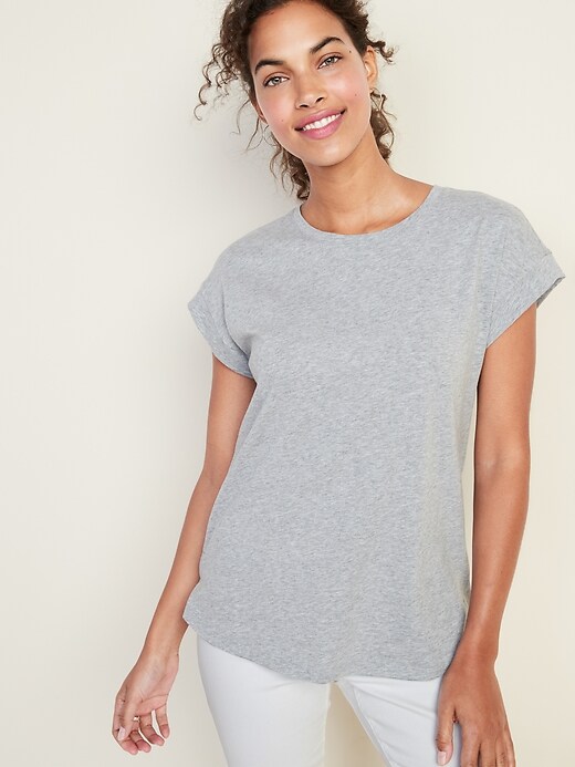 Image number 1 showing, Relaxed Dolman-Sleeve Tee for Women