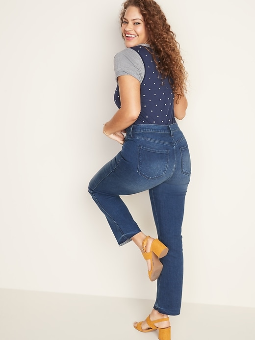 Image number 6 showing, High-Waisted Raw-Edge Flare Ankle Jeans For Women
