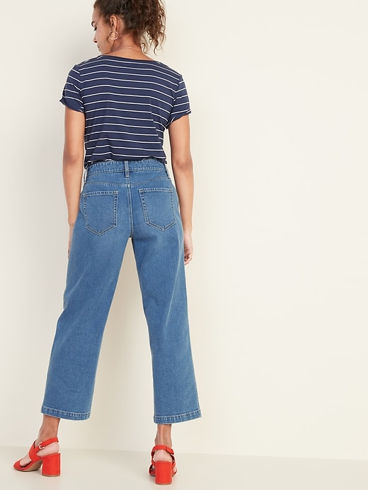 Image number 2 showing, High-Waisted Wide-Leg Ankle Jeans For Women