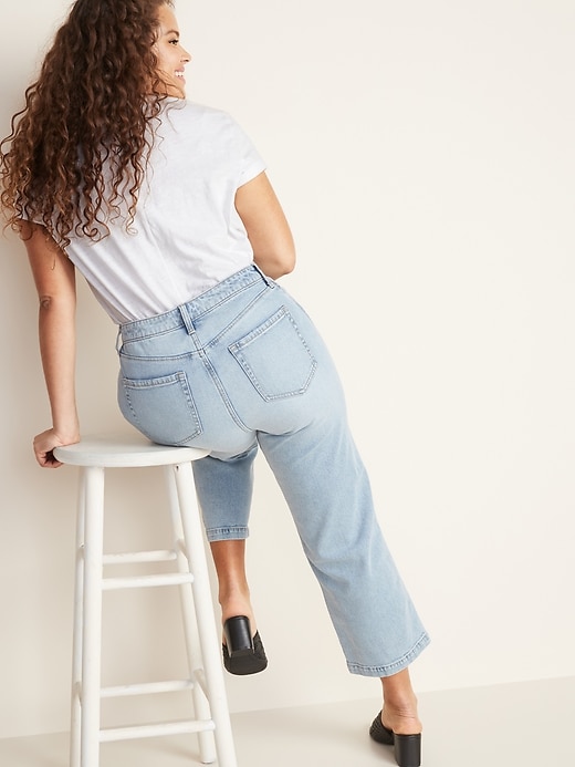 Image number 7 showing, High-Waisted Slim Wide-Leg Jeans For Women