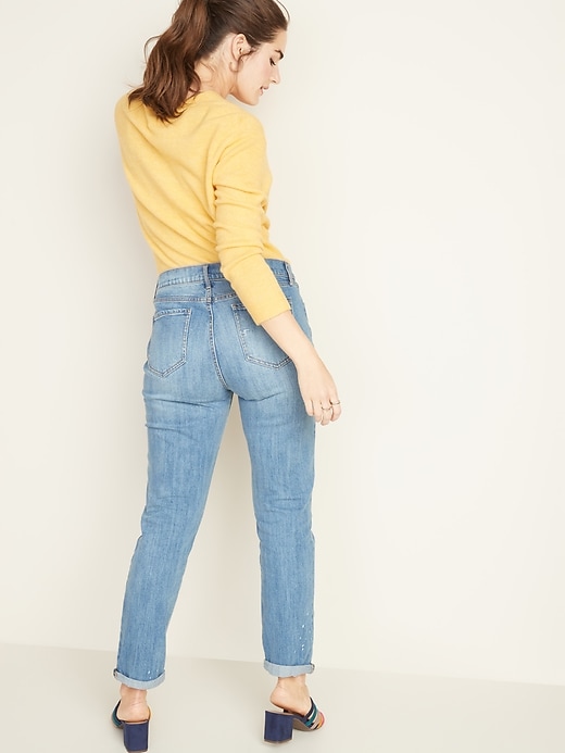 Image number 7 showing, Mid-Rise Boyfriend Distressed Jeans for Women
