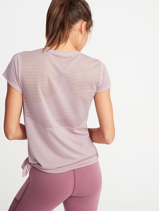 Image number 1 showing, Mesh-Back Side-Tie Performance Top for Women