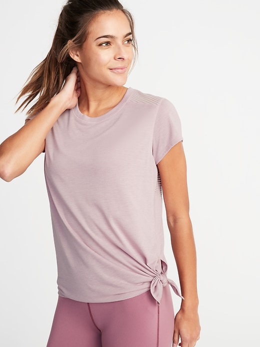 Image number 2 showing, Mesh-Back Side-Tie Performance Top for Women
