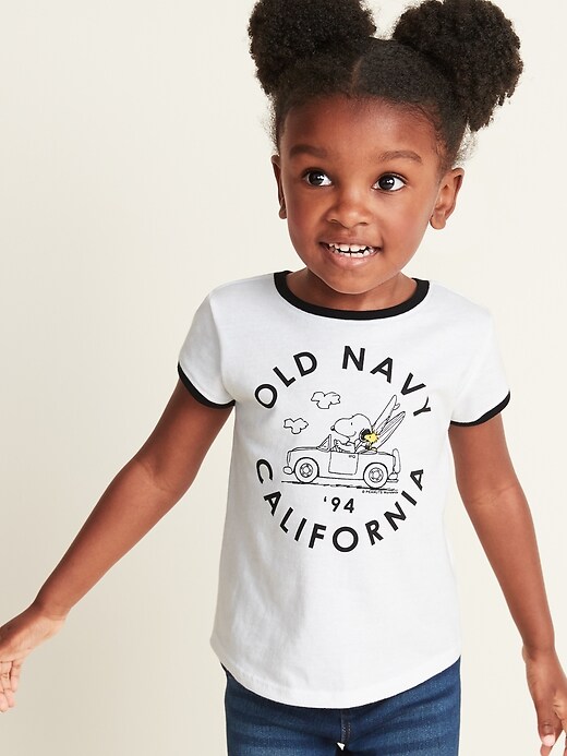 View large product image 1 of 3. Peanuts&#174 "Old Navy California" Ringer Tee for Toddler Girls
