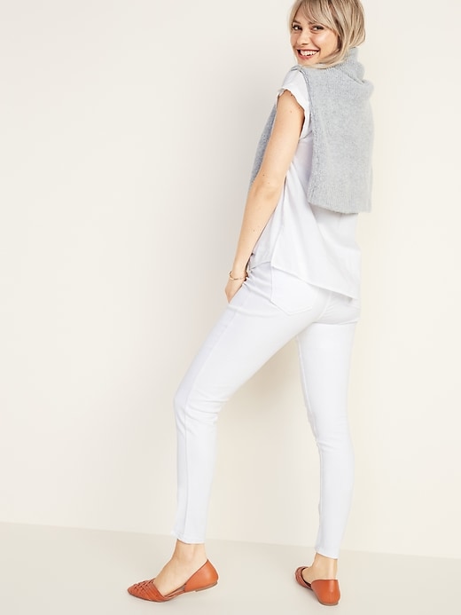 Image number 2 showing, Mid-Rise White Rockstar Pull-On Jeggings for Women