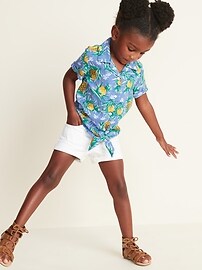 View large product image 3 of 4. Printed Tie-Hem Getaway Shirt for Toddler Girls