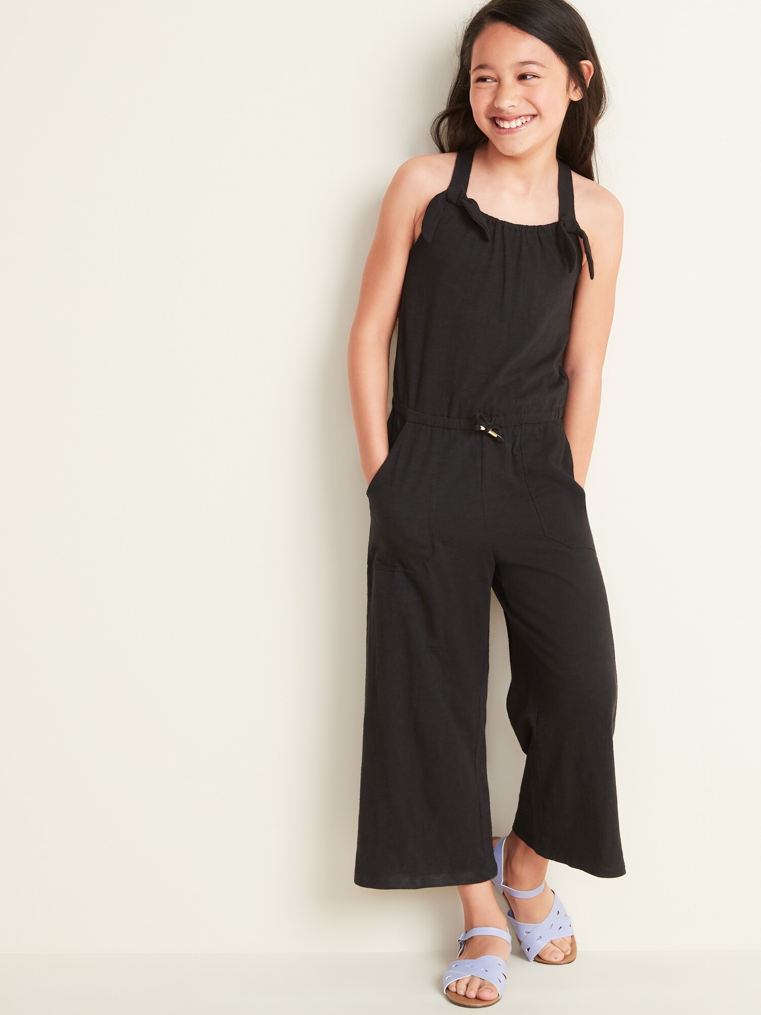 Slub-Knit Jersey Sleeveless Jumpsuit for Girls | Old Navy