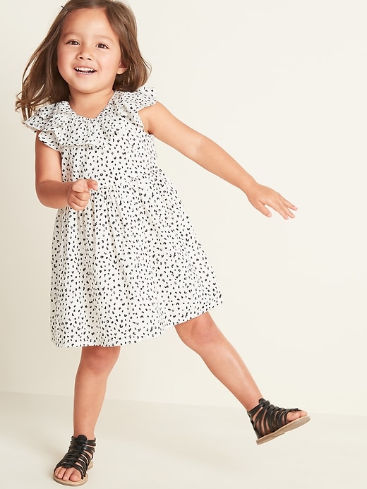 View large product image 1 of 3. Printed Double-Ruffle Fit & Flare Dress for Toddler Girls