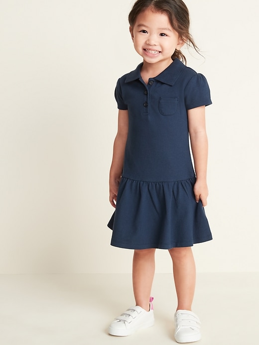 View large product image 1 of 3. Uniform Pique Polo Dress for Toddler Girls