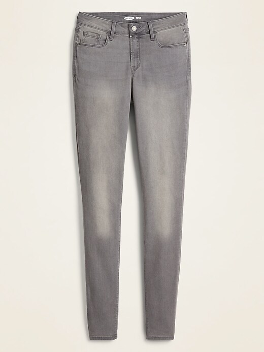 Image number 5 showing, Mid-Rise Gray-Wash Rockstar Super Skinny Jeans for Women