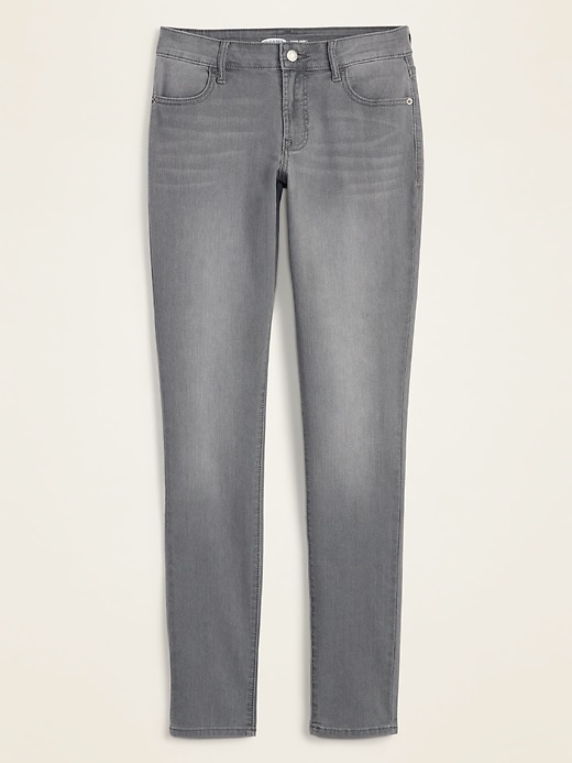 Image number 5 showing, Mid-Rise Gray-Wash Super Skinny Jeans for Women