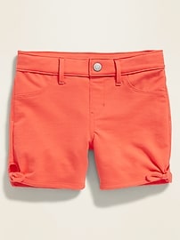 View large product image 3 of 3. French Terry Side Bow-Tie Midi Shorts for Girls