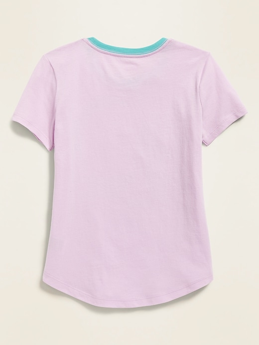 View large product image 2 of 2. Graphic Curved-Hem Tee for Girls
