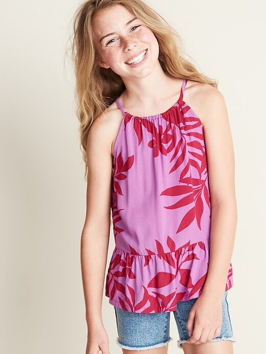 View large product image 1 of 1. Printed Tiered-Hem Cami for Girls