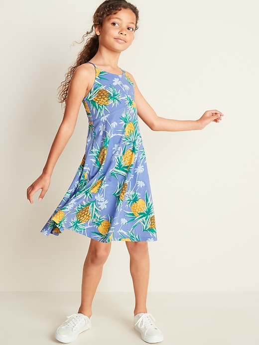 View large product image 1 of 1. Printed Jersey Fit & Flare Cami Dress for Girls