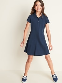 View large product image 3 of 3. Uniform Pique Polo Dress for Girls
