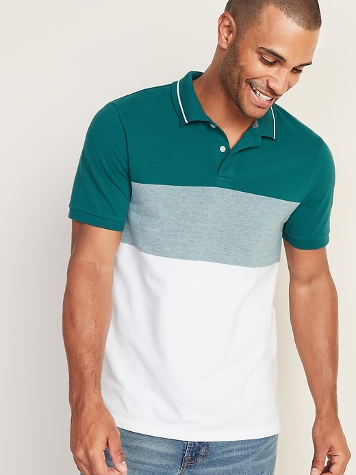 View large product image 1 of 1. Moisture-Wicking Color-Block Pro Polo