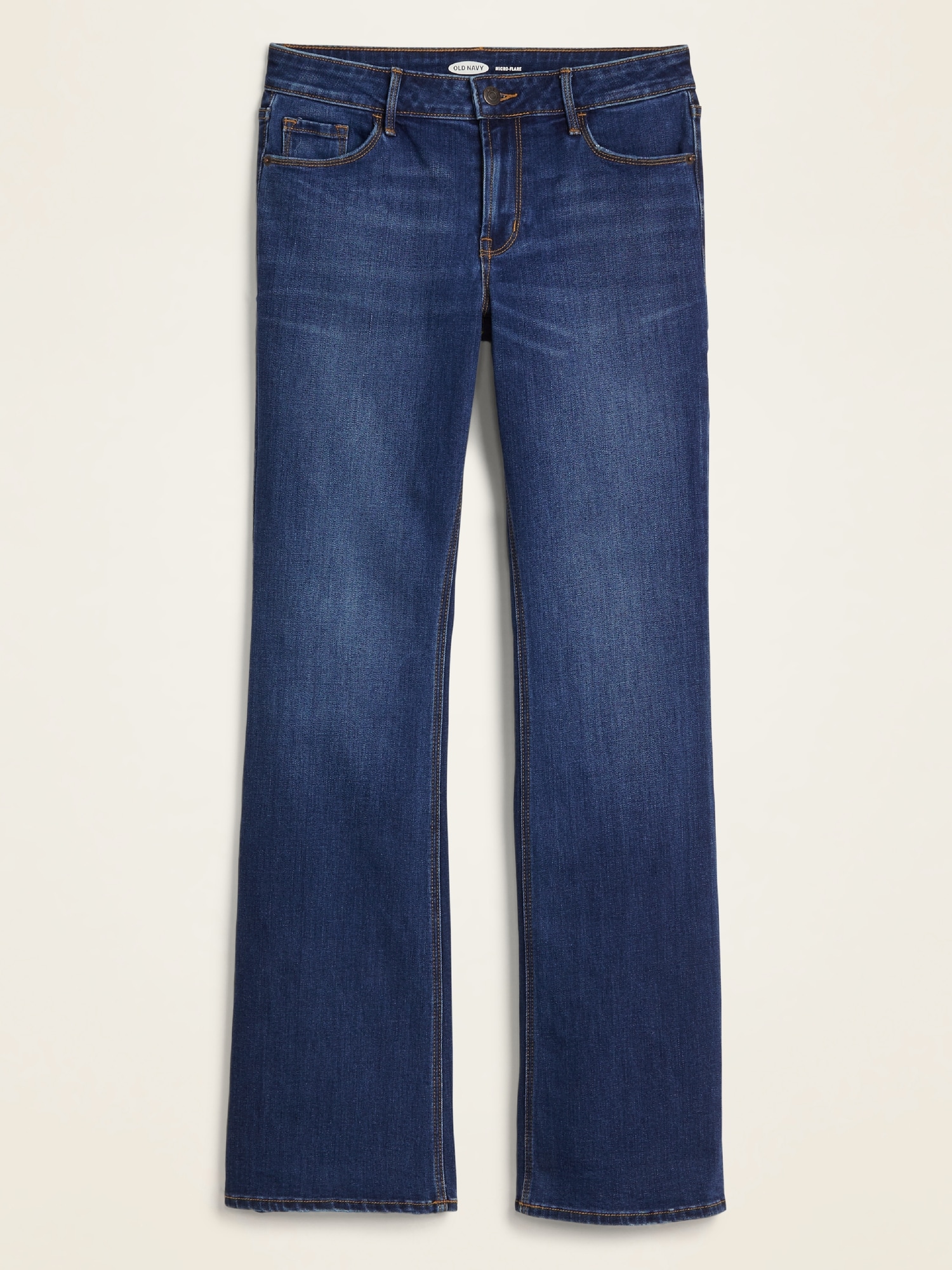 flare mid rise jeans