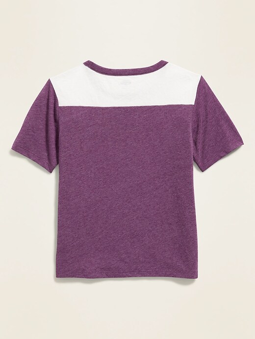 View large product image 2 of 3. Color-Blocked Yoke Tee for Girls