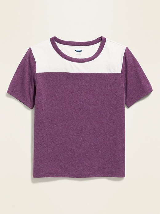 View large product image 1 of 3. Color-Blocked Yoke Tee for Girls