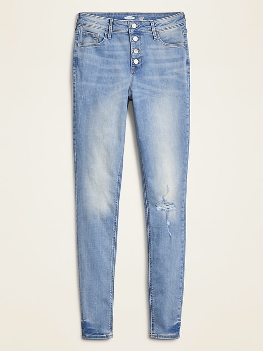 Image number 5 showing, High-Waisted Distressed Rockstar Super Skinny Ankle Jeans for Women