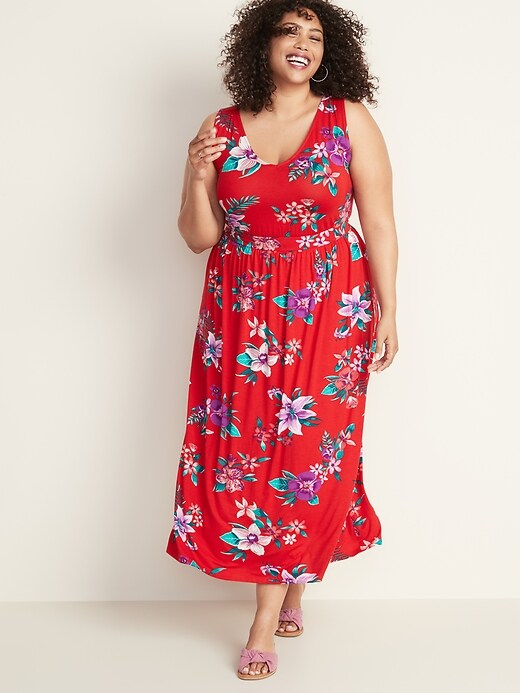 Image number 1 showing, Waist-Defined Plus-Size Jersey Maxi