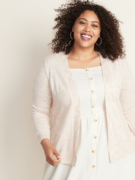 Image number 1 showing, Plus-Size Short Open-Front Sweater