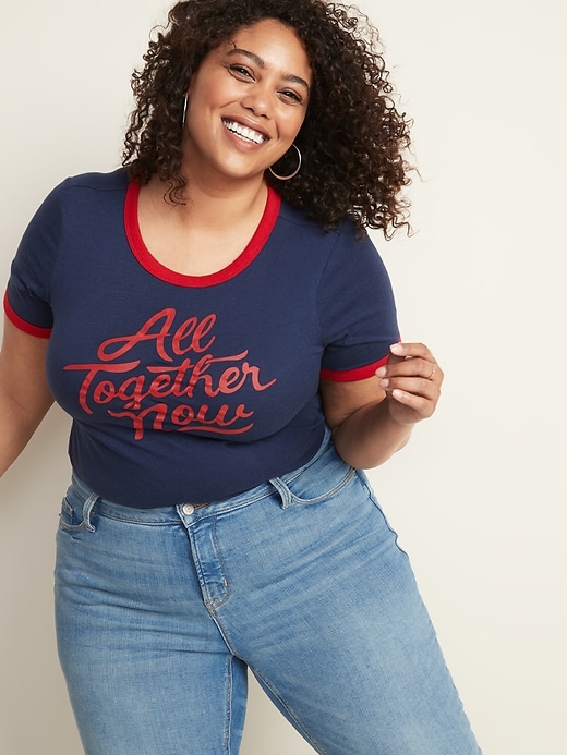 Image number 1 showing, Slim-Fit Plus-Size Americana-Graphic Tee